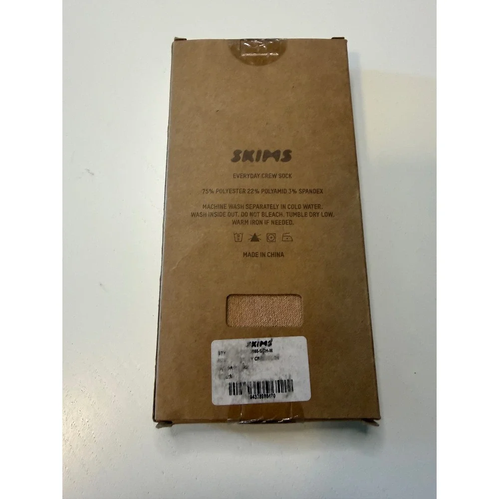 SKIMS Everyday Crew Sock Clay Ochre Neutral Women Size S/M New in Box